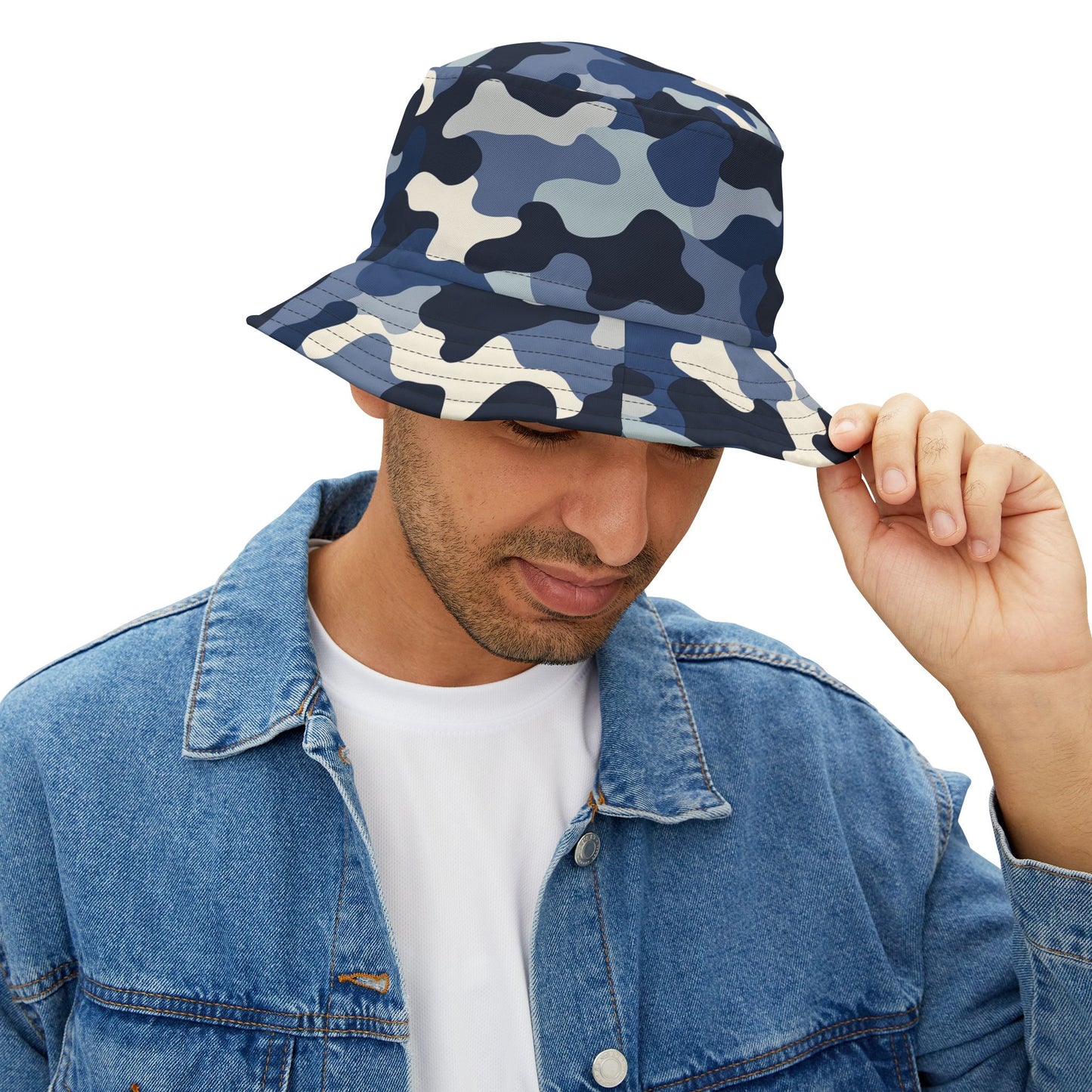 Camo Bucket Hat: Arctic Drift