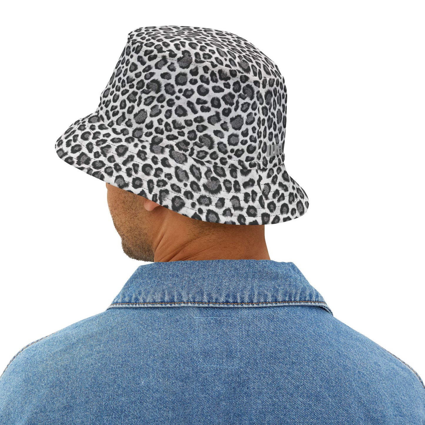 Leopard Print Bucket Hat: Alpine Shadow