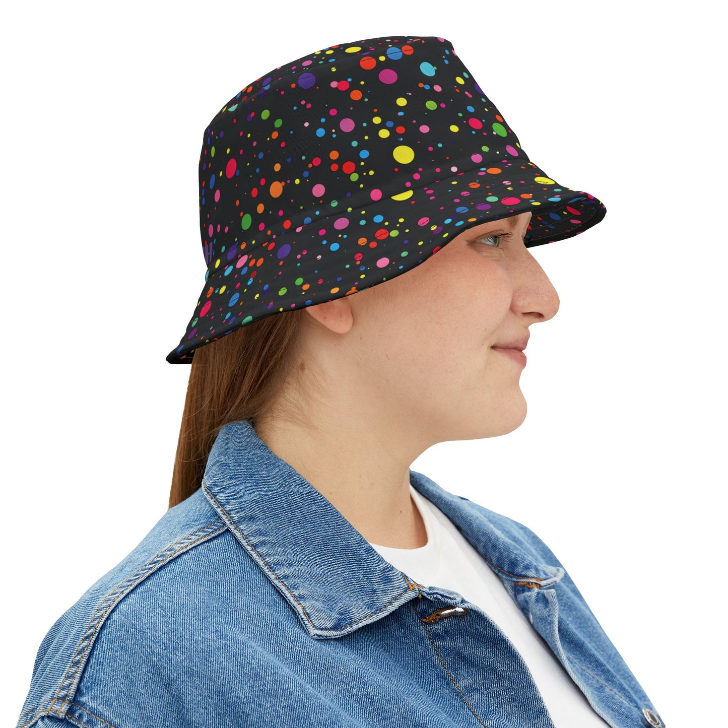 Rainbow Bucket Hat: Midnight Confetti