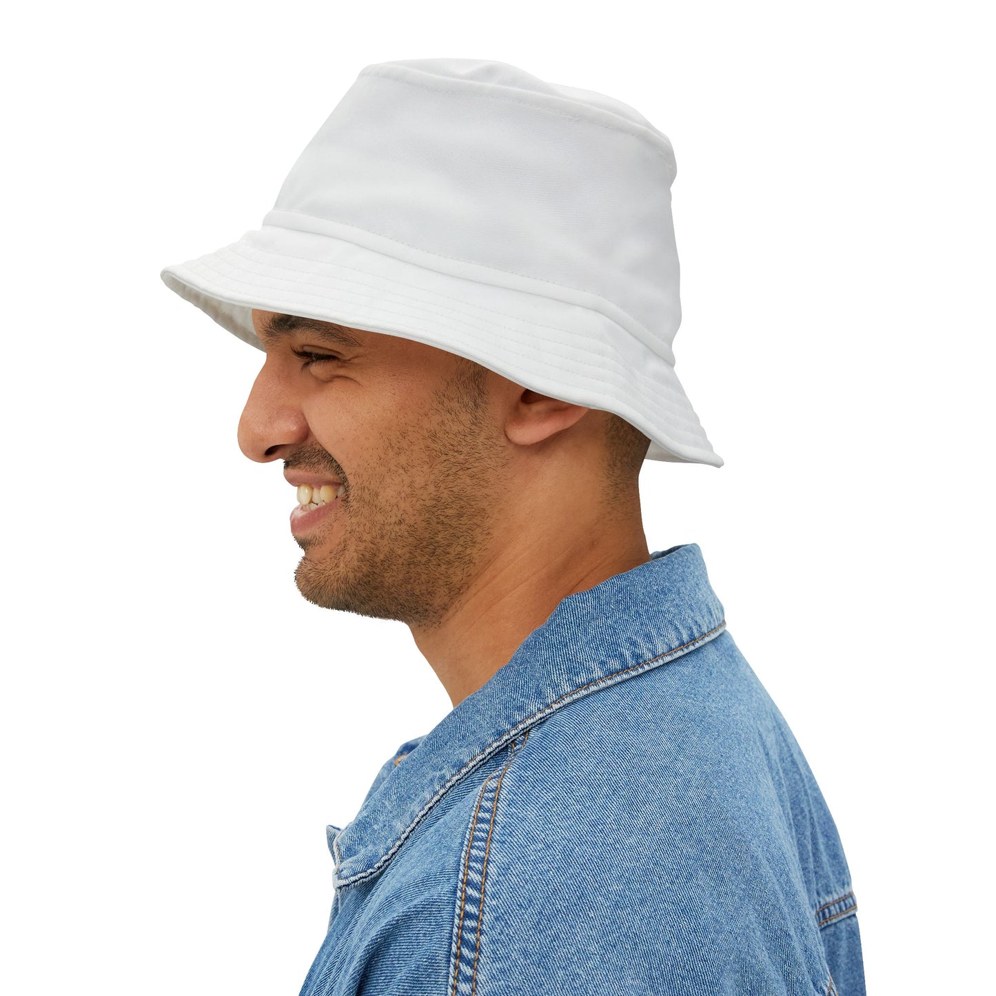 Plain Bucket Hat: Plain White