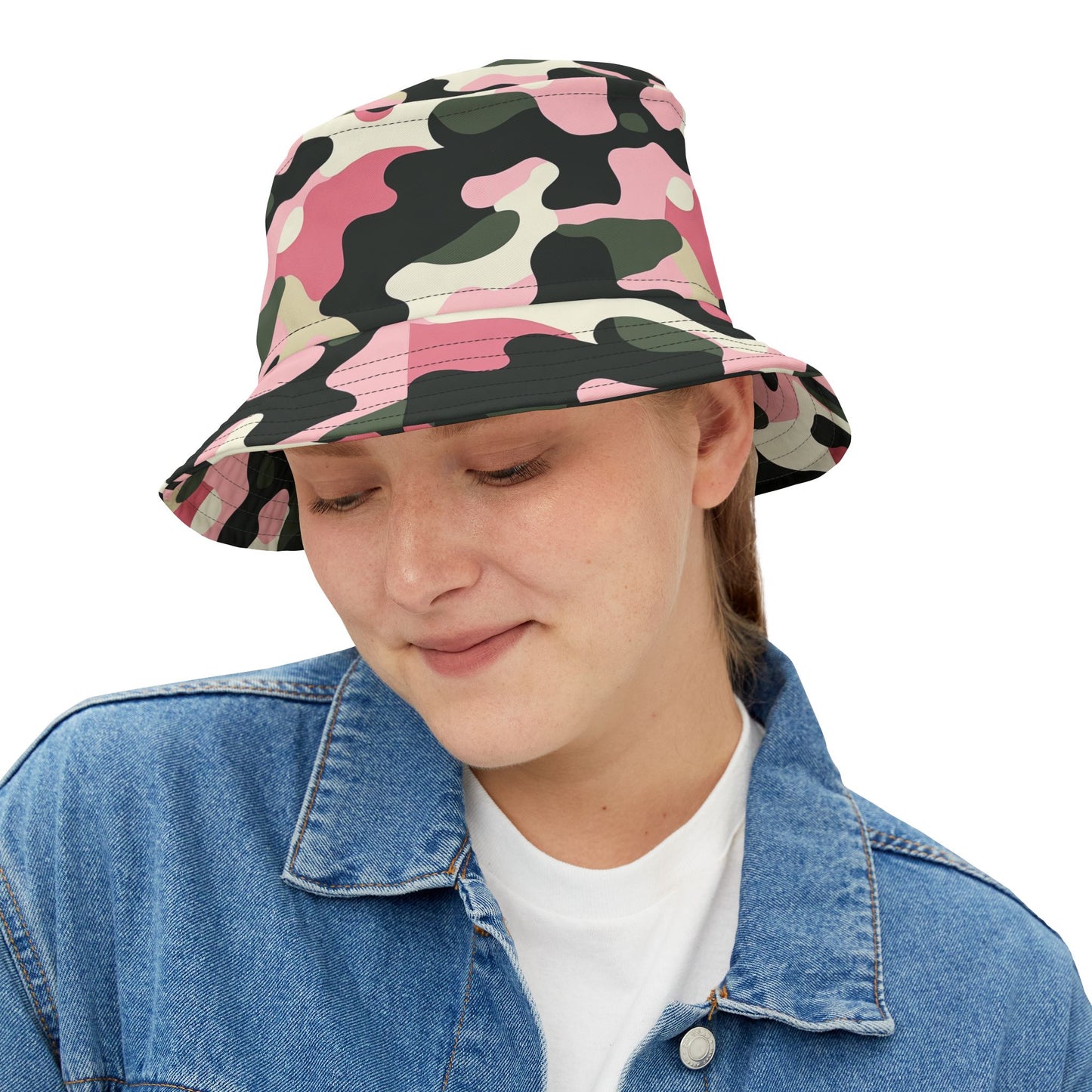 Camo Bucket Hat: Blush Brigade