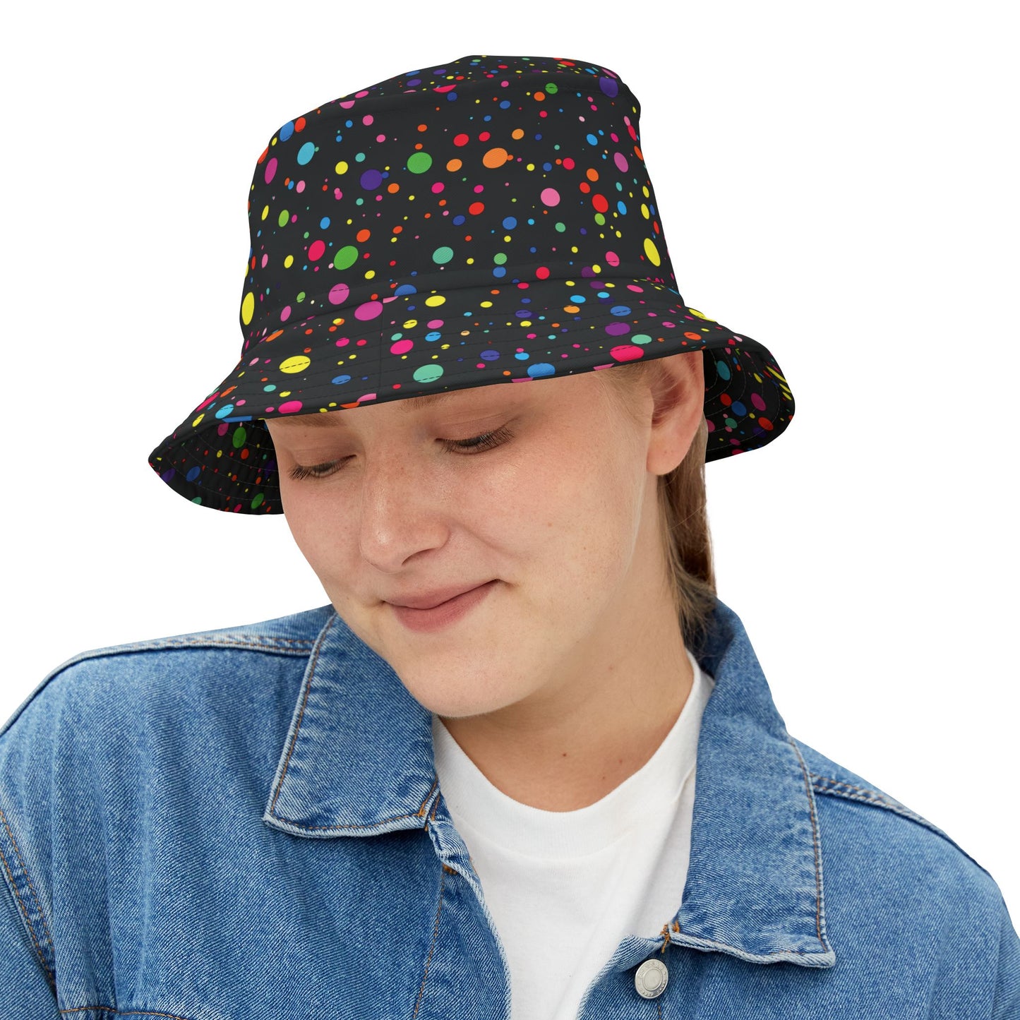 Rainbow Bucket Hat: Midnight Confetti