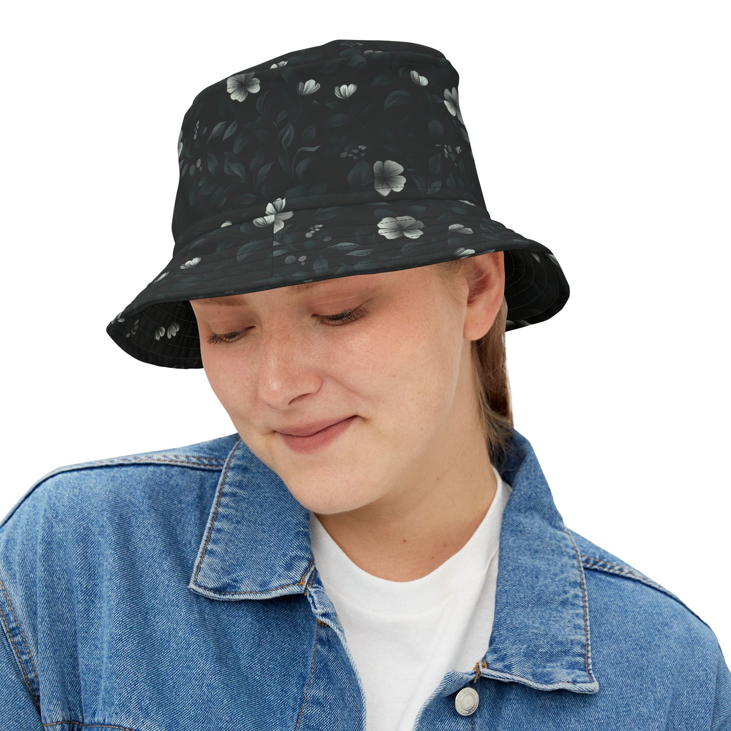 Floral Bucket Hat: Shadow Bloom