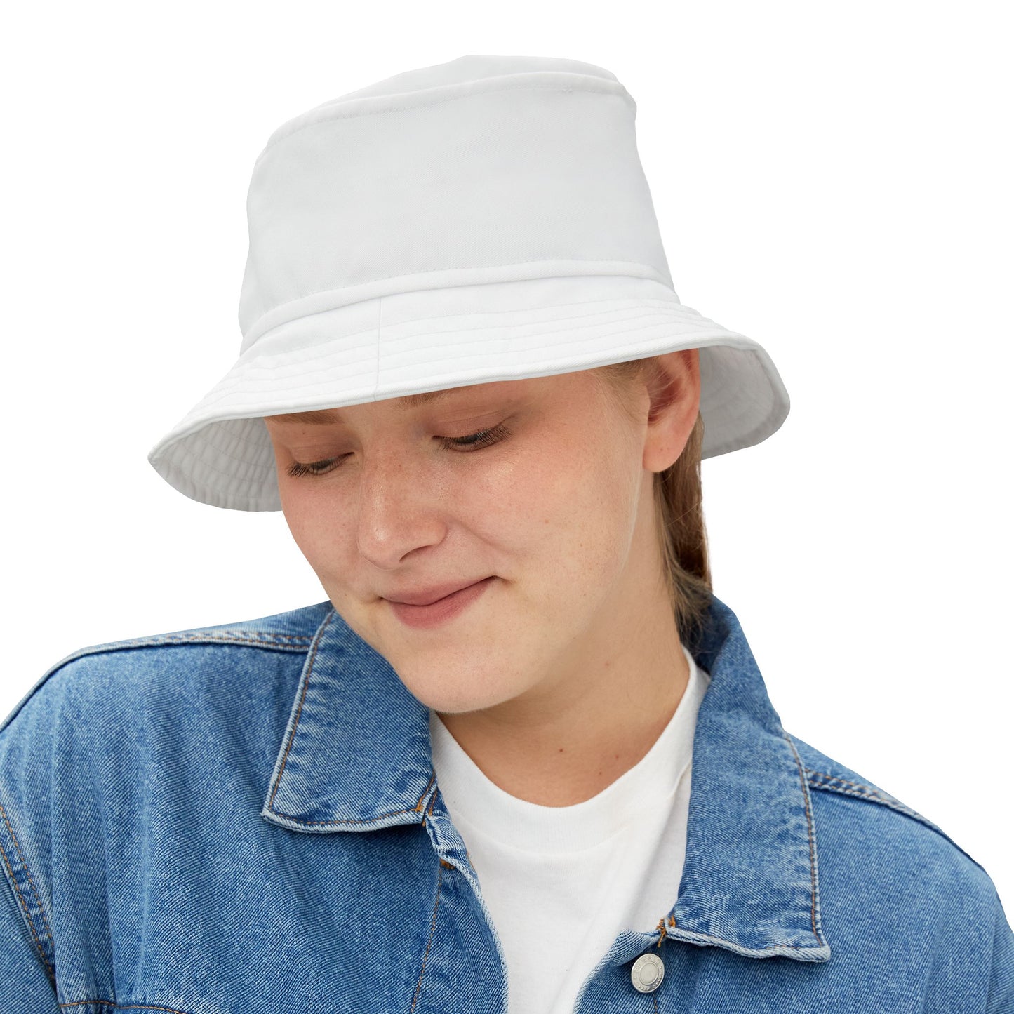 Plain Bucket Hat: Plain White