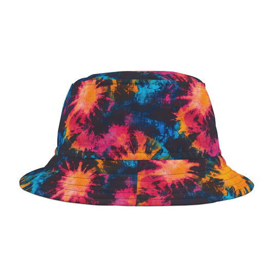 Tie Dye Bucket Hat: Sunset Spiral