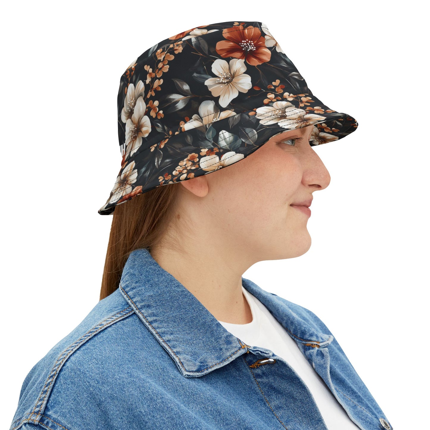 Floral Bucket Hat: Rustic Rose