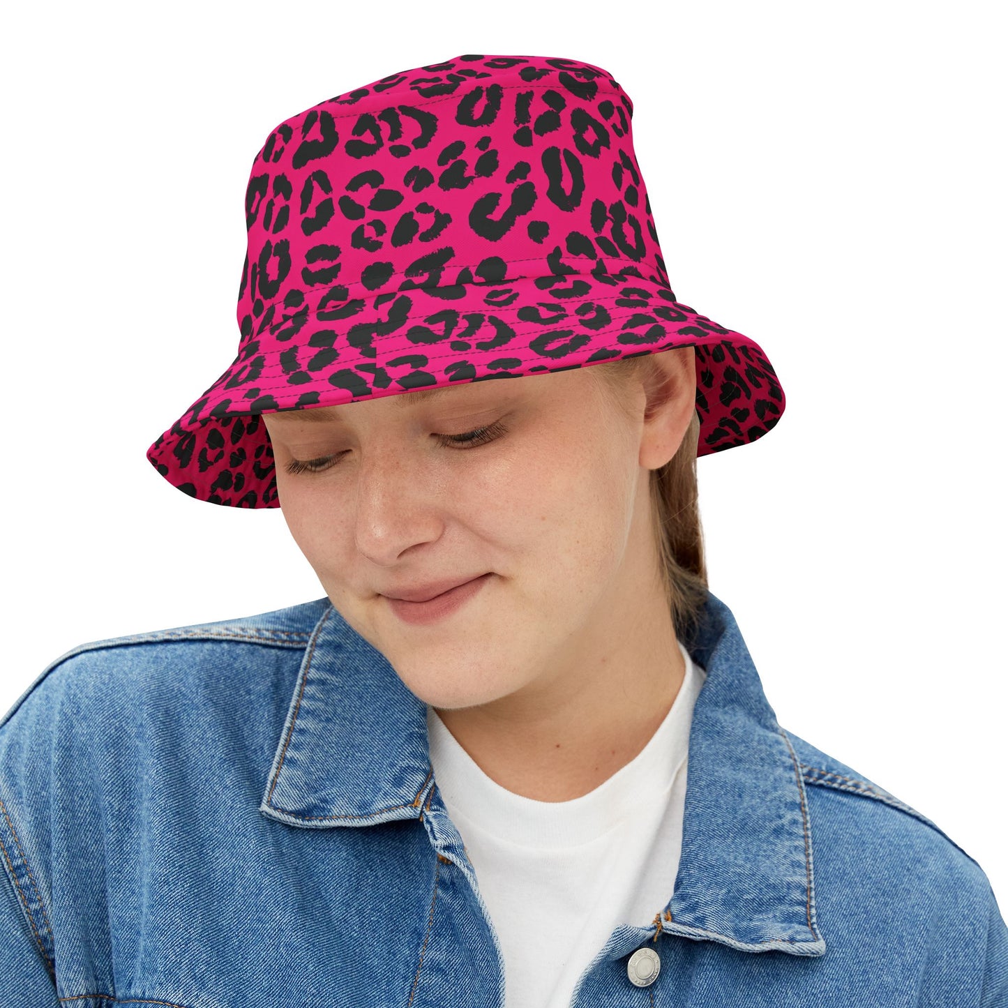 Leopard Print Bucket Hat: Pink Prowl