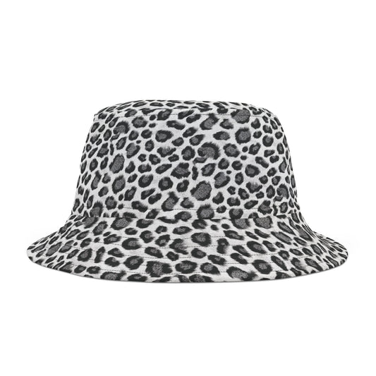 Leopard Print Bucket Hat: Alpine Shadow