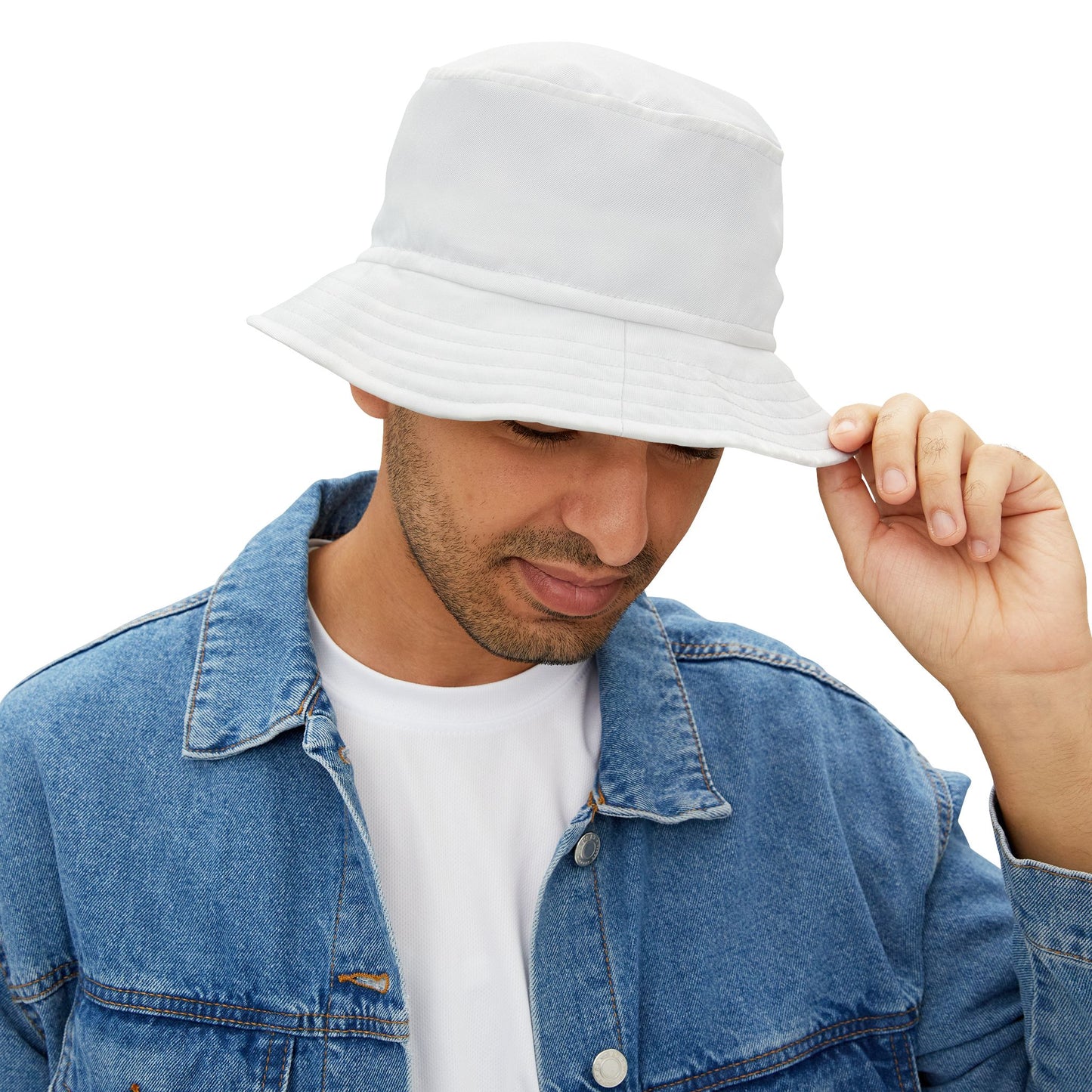 Plain Bucket Hat: Plain White