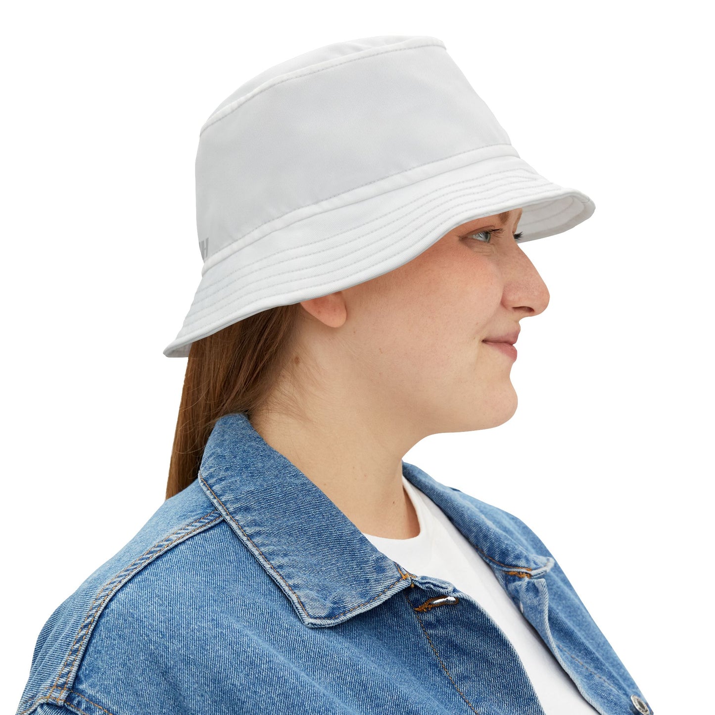 Plain Bucket Hat: Plain White