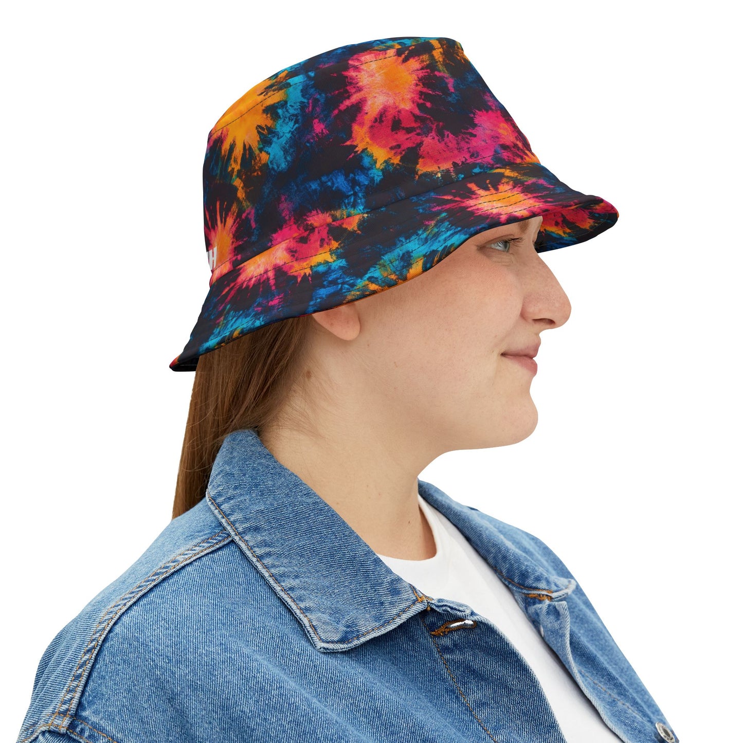 Tie Dye Bucket Hat: Sunset Spiral