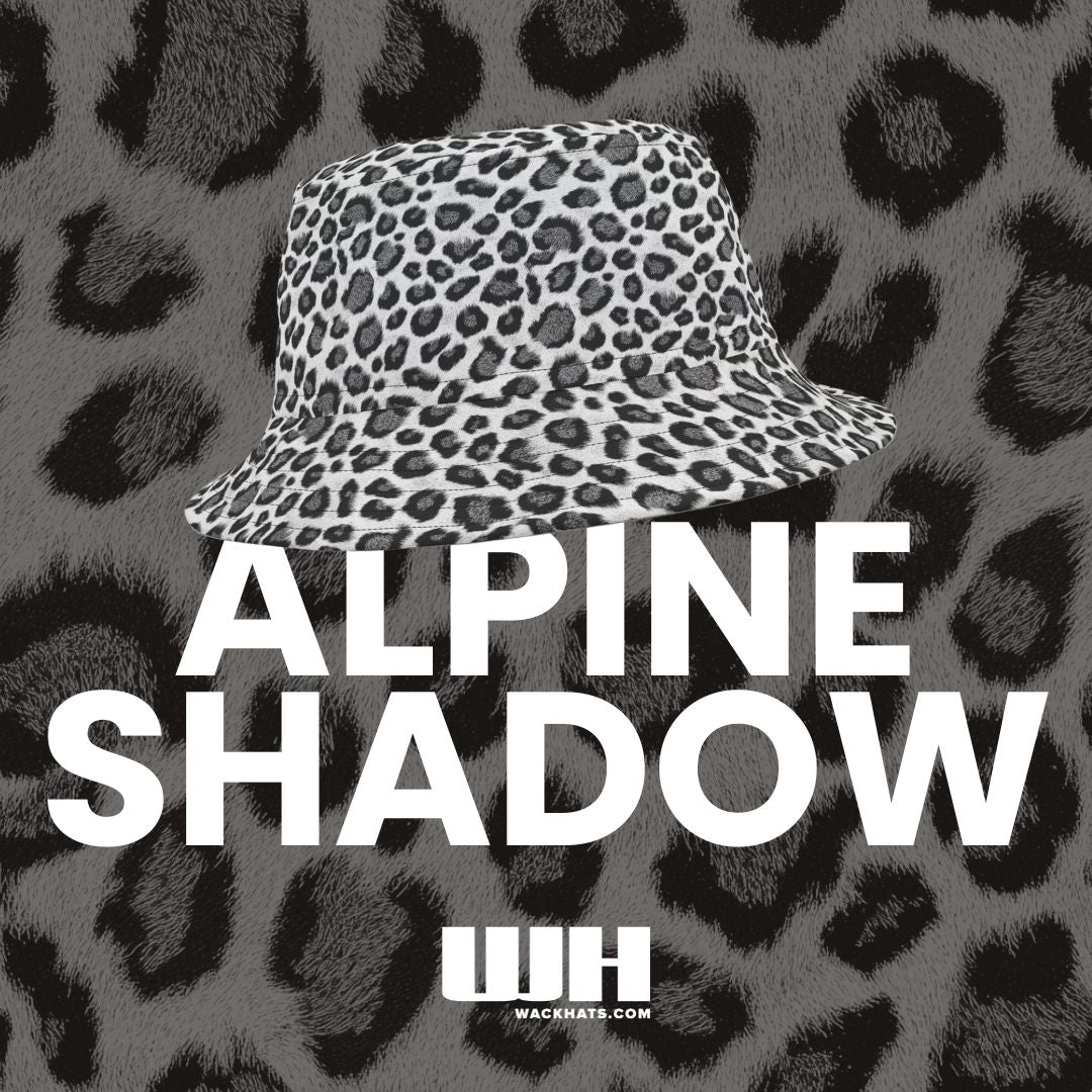 Leopard Print Bucket Hat: Alpine Shadow