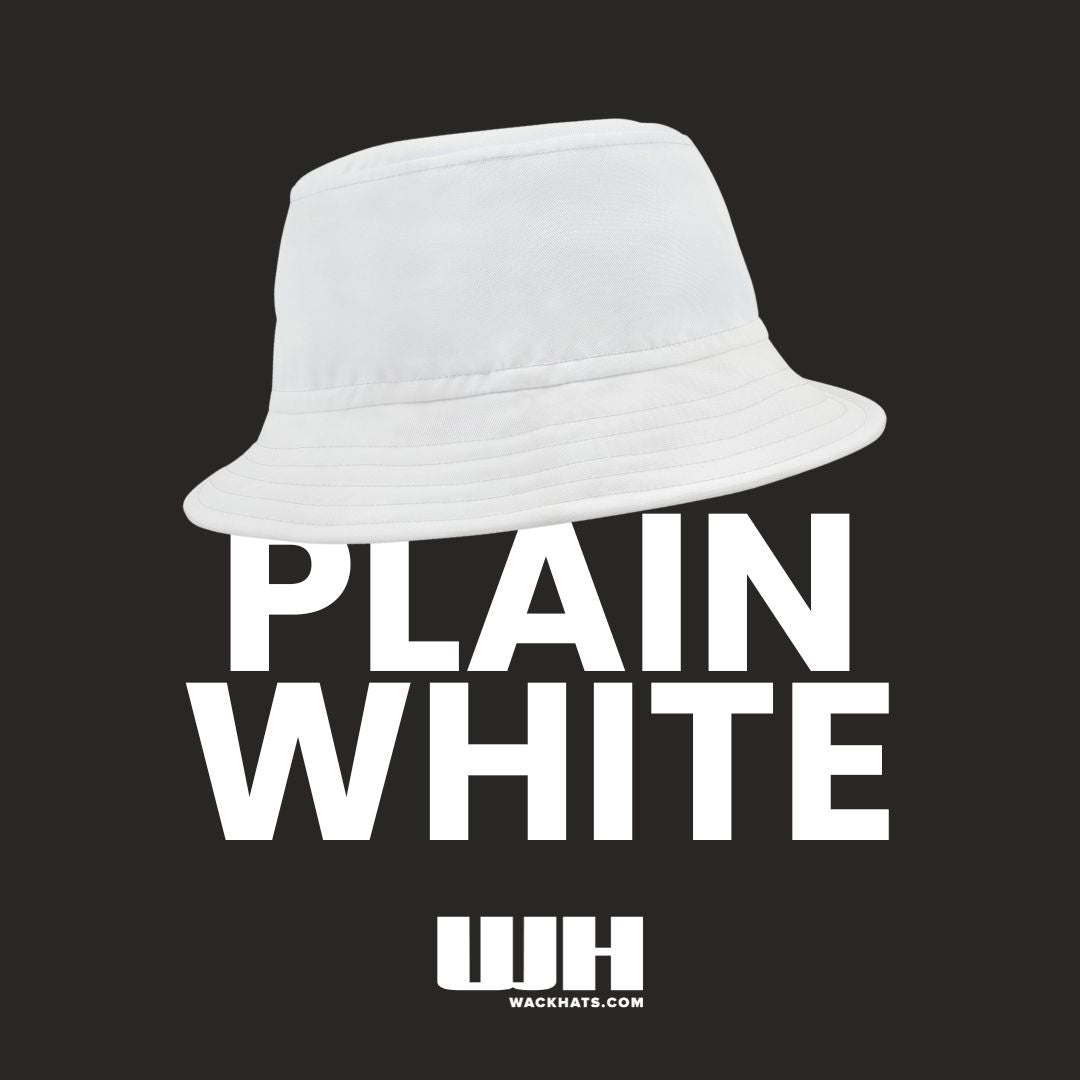 Plain Bucket Hat: Plain White