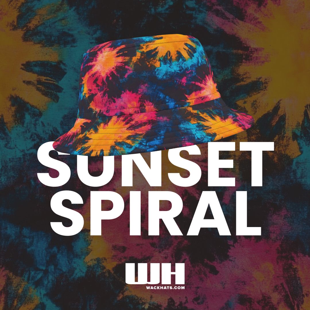 Tie Dye Bucket Hat: Sunset Spiral